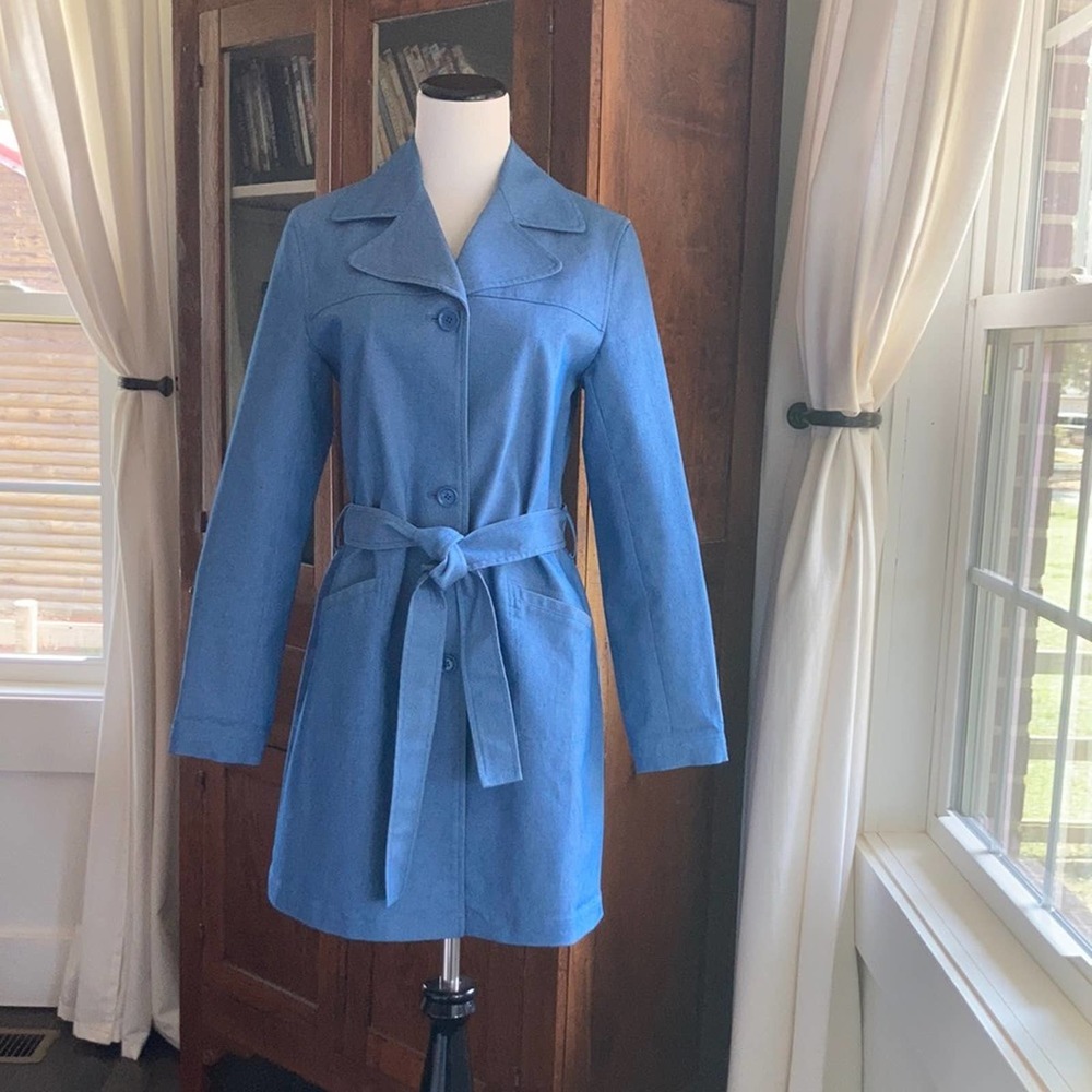 Old Navy Blue Trench Coat, Size S